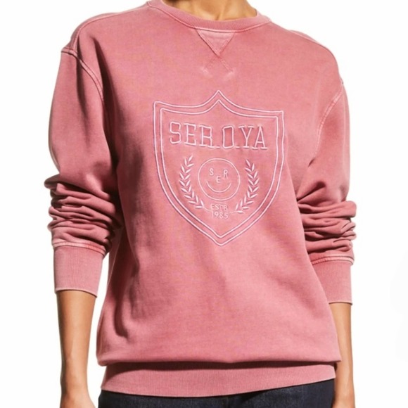 SER.O.YA Issac Collegiate-Inspired Sweatshirt Vintage Red Size L - Picture 3 of 11